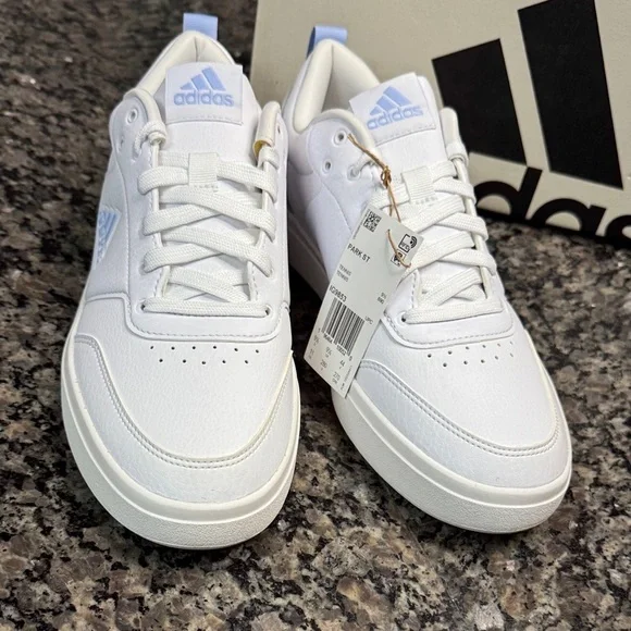 Adidas White and Light Blue Sneakers NWT 11 - Picture 5 of 14